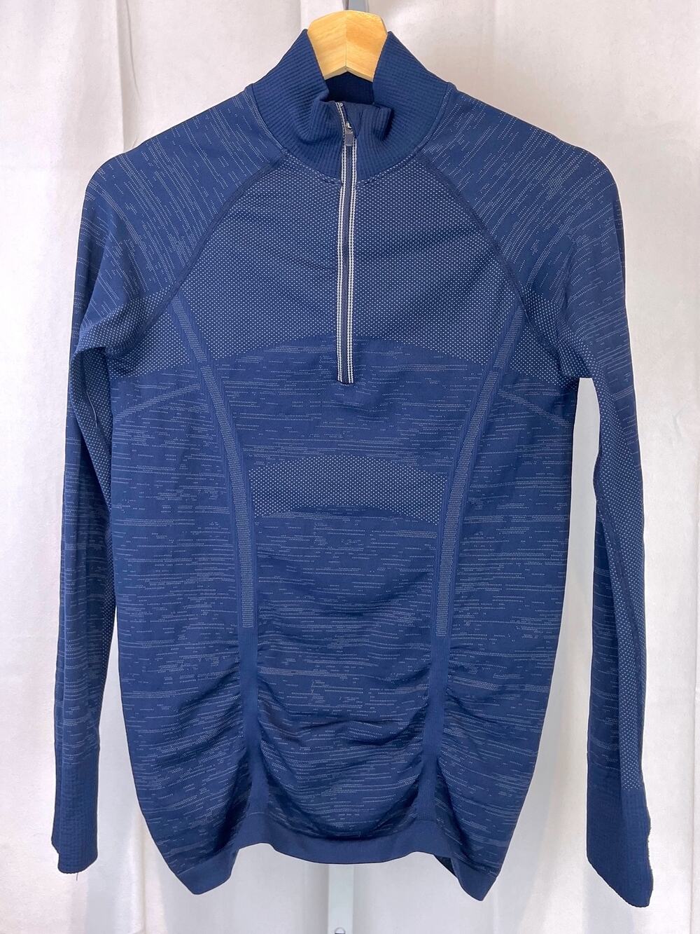 ATHLETA Skyline Fast Track Half Zip Pullover Run Top Seamless 242850 Blue Size S